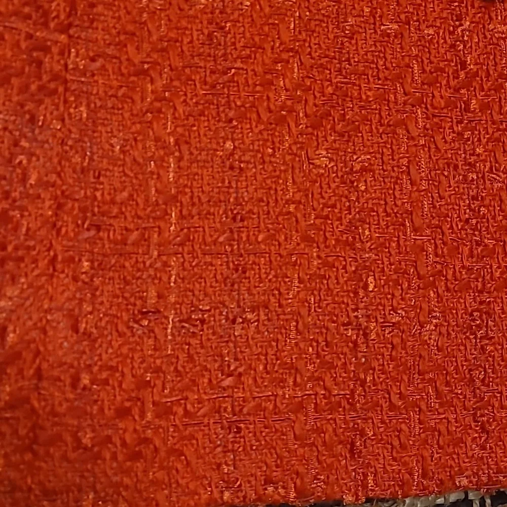 NWT KARL LAGERFELD PARIS ORANGE TWEED DOUBLE BREASTED BLAZER - Picture 6 of 14